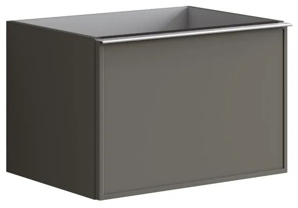 Mobile da bagno sotto lavabo Pixel frame grigio laccato opaco L 60 x H 40 x P 45.5 cm 1 cassetto, lavabo non incluso