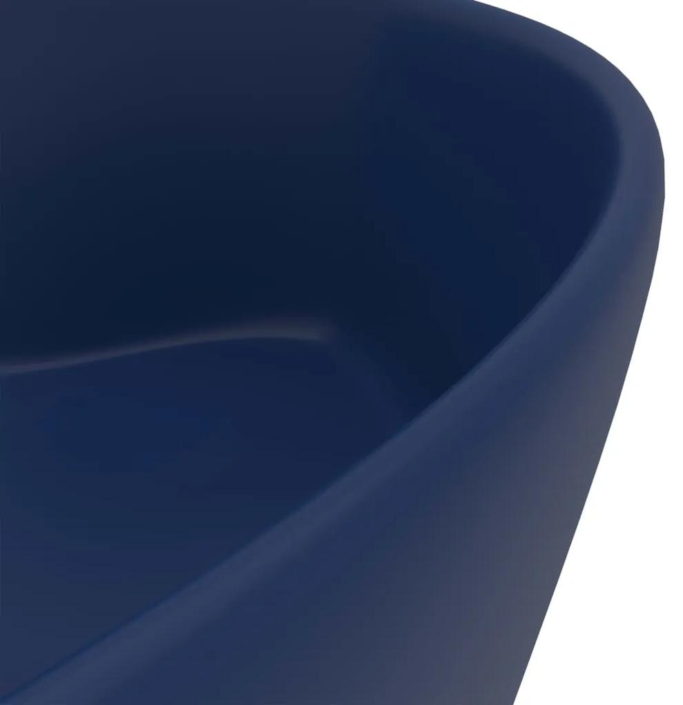 Lavandino con Troppopieno Blu Scuro Opaco 36x13 cm in Ceramica