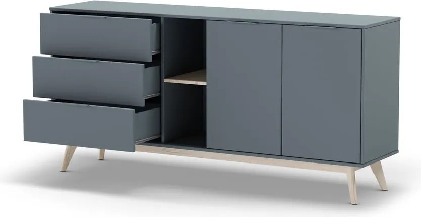 Cassettiera verde polveroso 165x80x40 cm Pisco – Marckeric