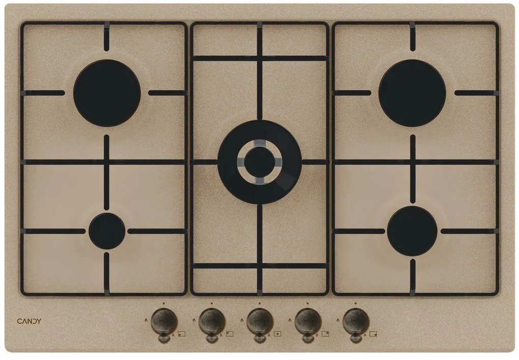 Piano cottura 5 fuochi CHW7AV4WGT AV CANDY avena, gold