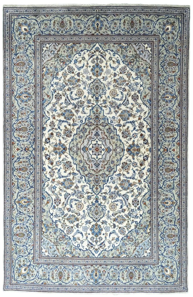 Kashan Tappeto 300x200 Beige (Iran) Annodato A Mano