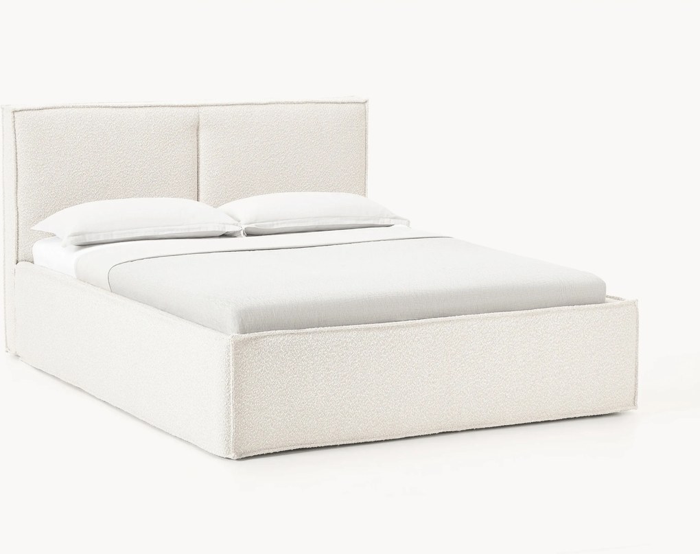 Letto imbottito in bouclé con contenitore Dream