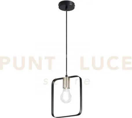 Lampadario a sospensione smith nera e oro 1 luce attacco e27 19,5x1...