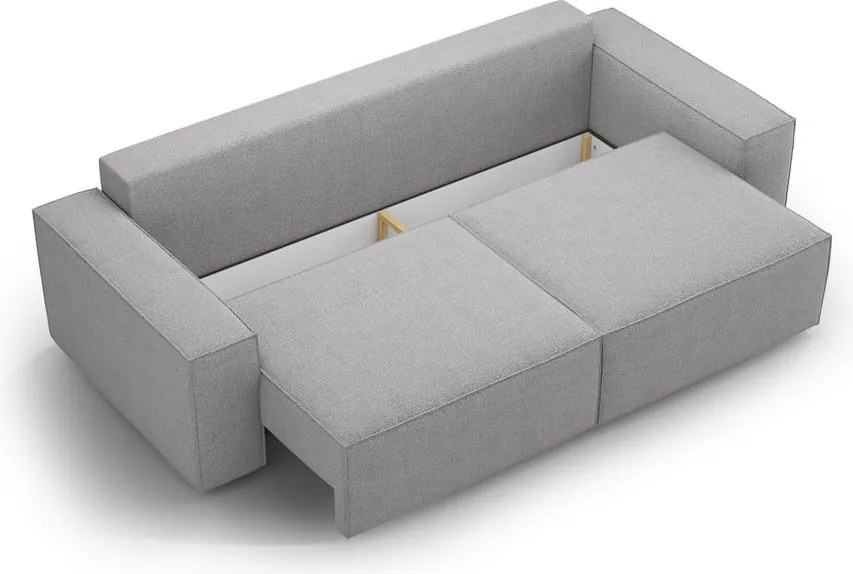 Divano letto grigio chiaro in tessuto bouclé 247 cm Jodie - Micadoni Home