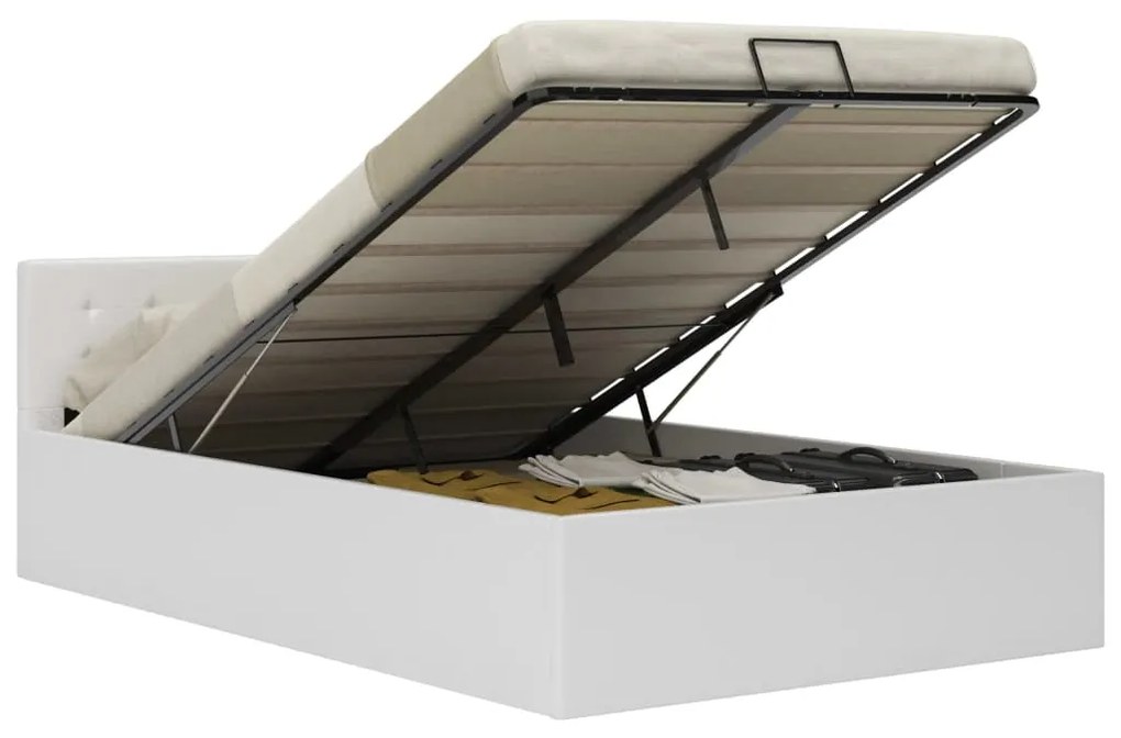 Giroletto Con Contenitore Idraulico Bianco Similpelle 140x200cm /