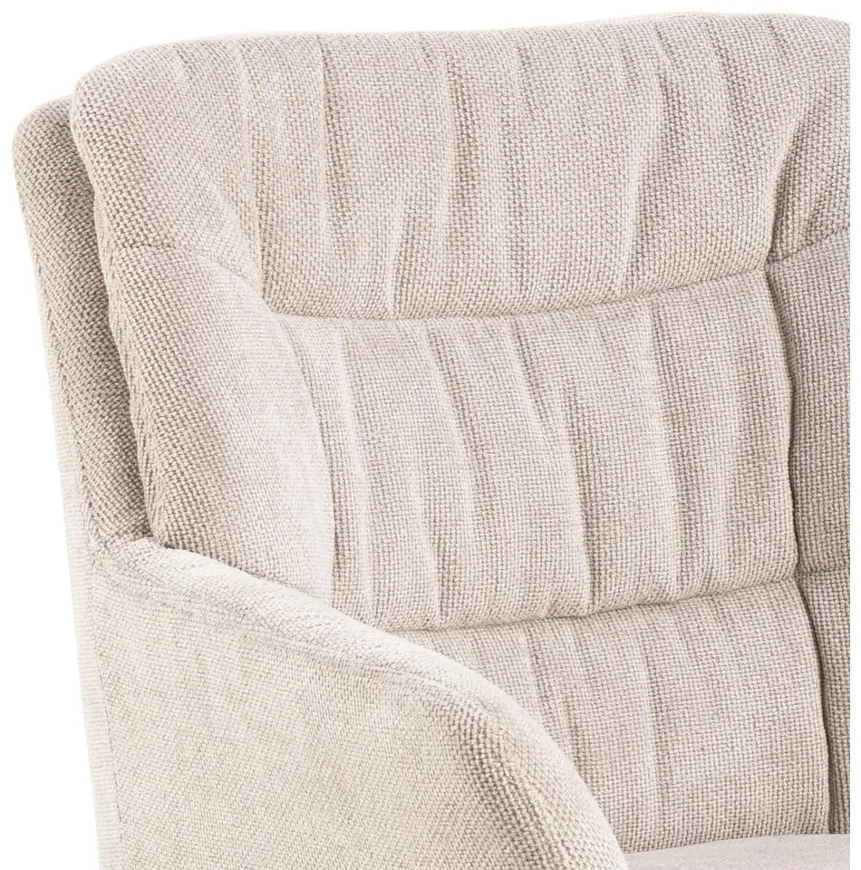 Sedia da pranzo beige in imbottito con braccioli Alonso – Actona