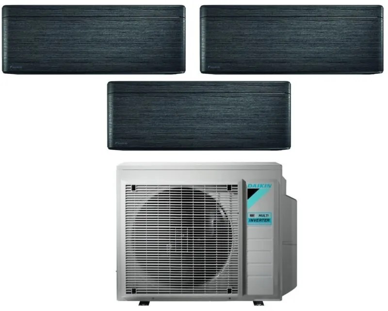 Daikin - Climatizzatore Condizionatore Bluevolution Trial Split Inverter serie stylish real blackwood 7+7+12 con 3MXM68N R-32 Wi-Fi Integrato