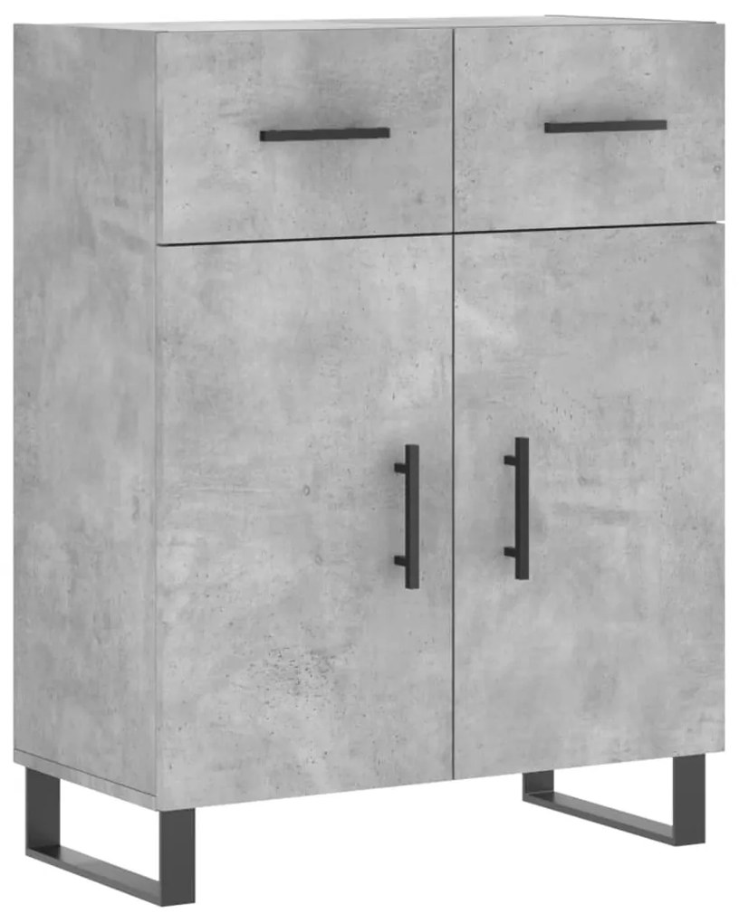 Credenza Grigio Cemento 69,5x34x180 cm in Legno Multistrato