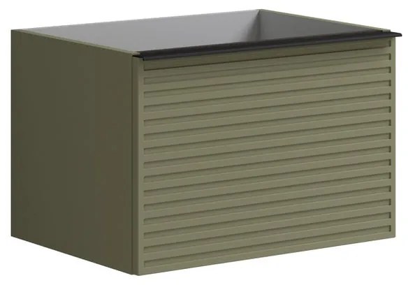 Mobile da bagno sotto lavabo L 60 x H 40 x P 45.5 cm verde salvia, 2 cassetti Pixel stripes