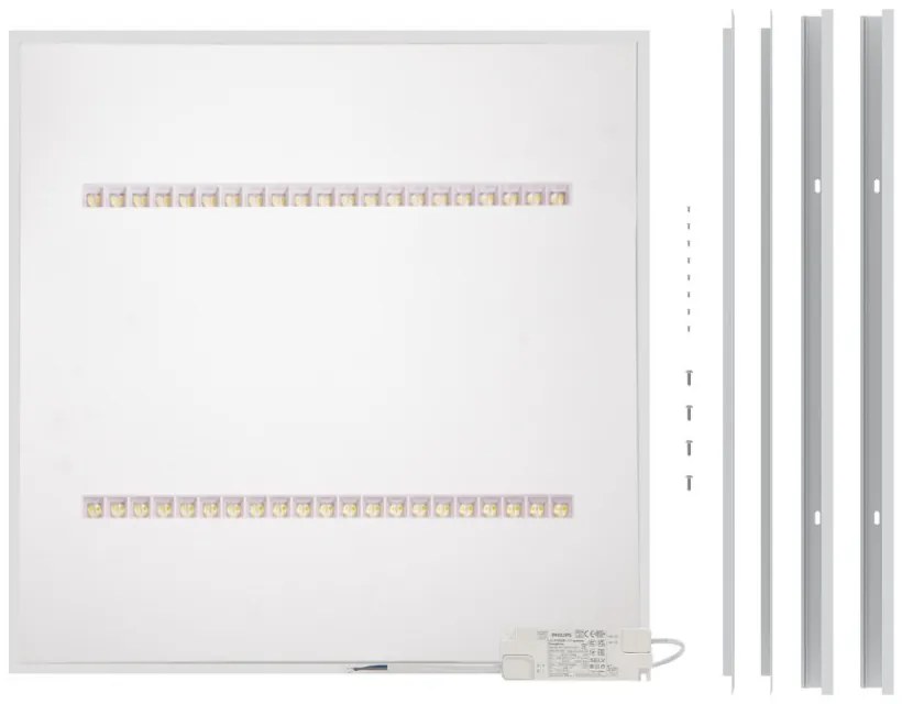 Plafoniera LED 60x60 28W, 36W, 42W, CCT CRI92 UGR13 con driver Philips Colore Bianco Variabile CCT, Potenza 28W