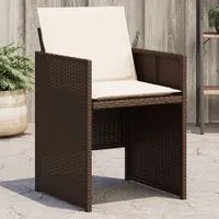 Sedie da Giardino con Cuscini 4 pz Marroni in Polyrattancod mxl 115882