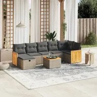 Set Divano da Giardino 8 pz con Cuscini Grigio in Polyrattancod mxl 116716