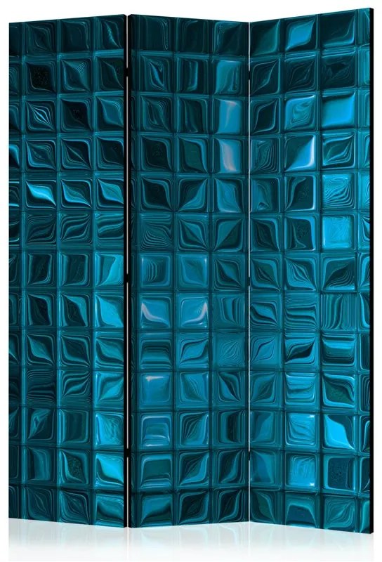 Paravento Separè 3 Pannelli Mosaico Azzurro  Dimensioni e Misure 135x172