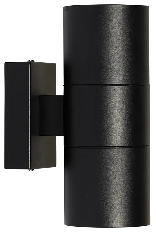 Lampada da parete esterna moderna nera 2 luci AR70 IP44 - Duo