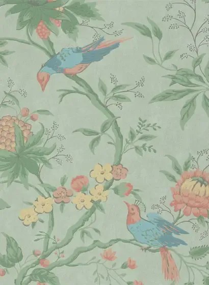 Vogeltapete Brooke House von Little Greene - Silk