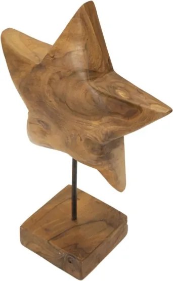 Scultura Stella In Teak Riciclato Cm 28X12X42 (Pezzi Unici - Non Rip. In Serie)