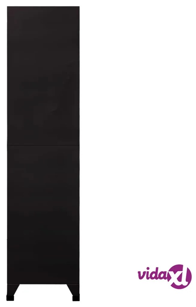 vidaXL Armadietto con Serratura Nero 90x45x180 cm in Acciaio