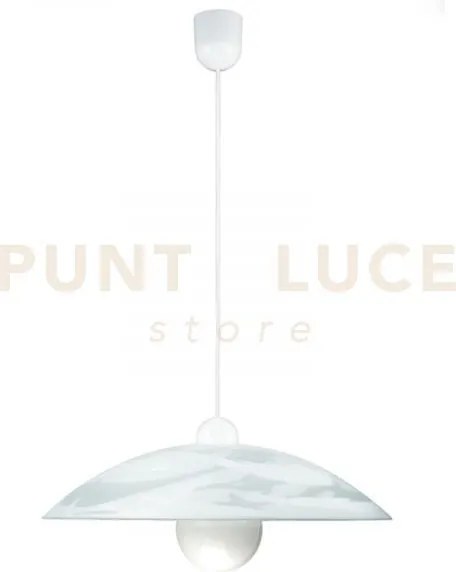 Lampadario a sospensione alabastro bianca 1 luce attacco e27 48x120cm