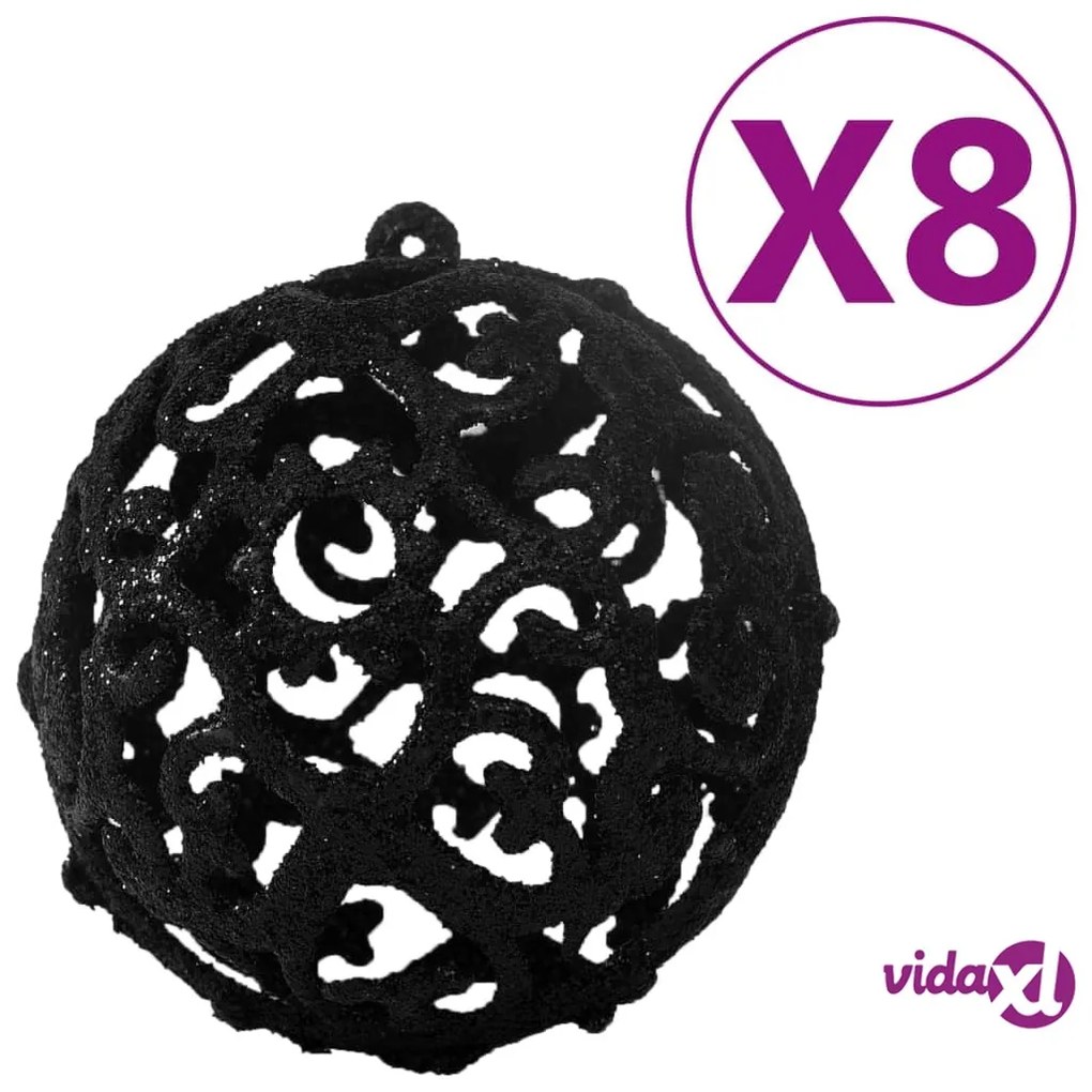 vidaXL Set Palline di Natale 100 pz Nero