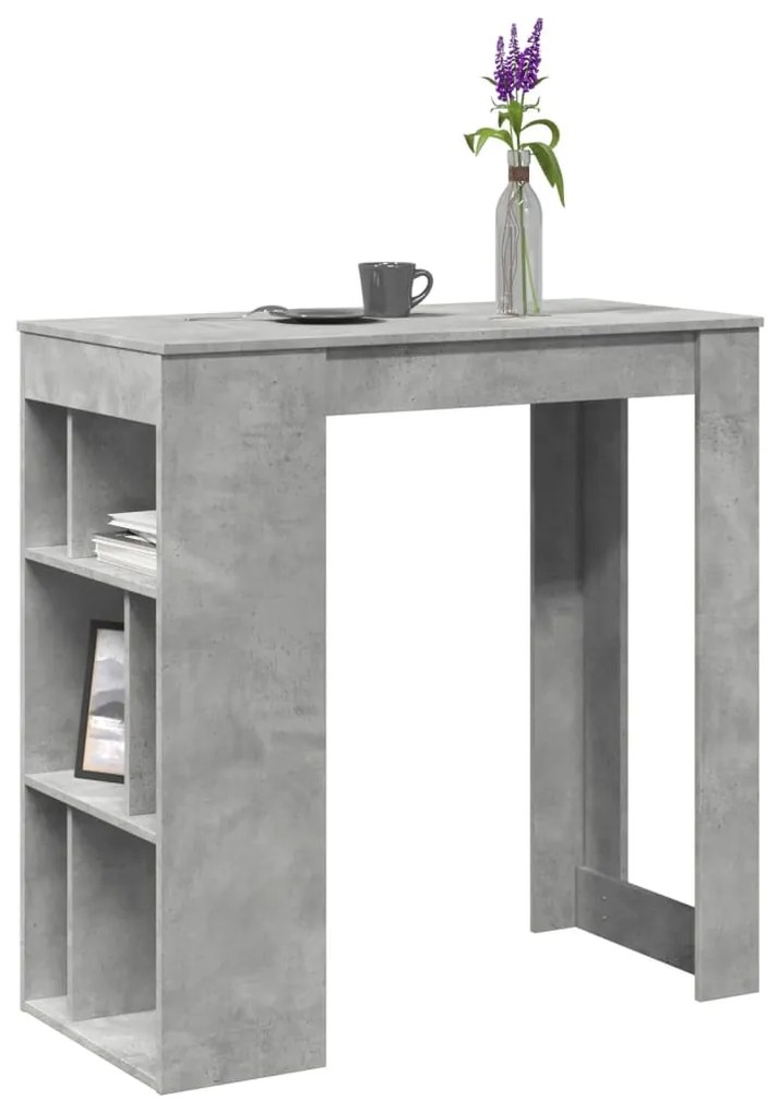 Tavolo Bar Con Rastrelliera Grigio 102x50x103,5 Cm Multistrato /
