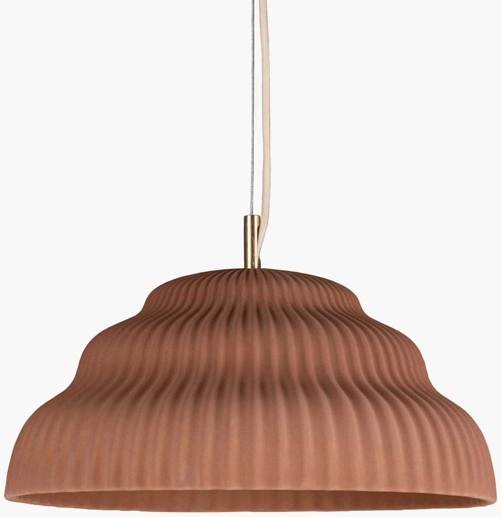 Lampada a sospensione in gres fatta a mano Kaskad, varie misure