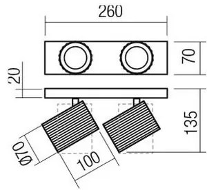 Redo 01-3403 - Faretto DELPHI 2x GU10/7W/230V, nero
