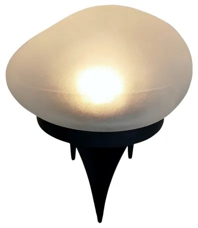 Lampada solare a LED con 2 LED, 1,2 V, 300 mAh, IP44, nera/bianca