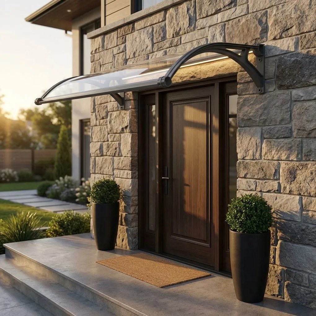 LEDDY - pensilina porta ingresso in policarbonato fotovoltaica con led