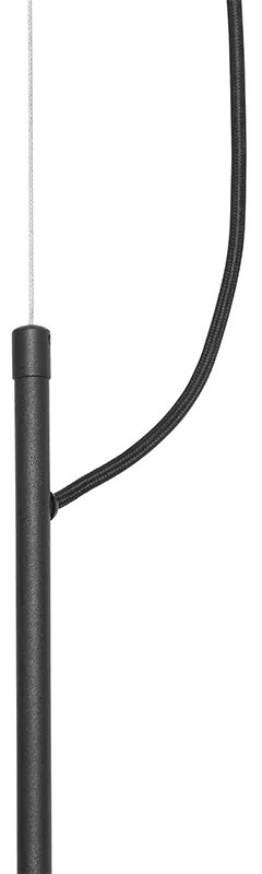 Lampada a sospensione classica nera con paralume dorato 5 luci - Nona