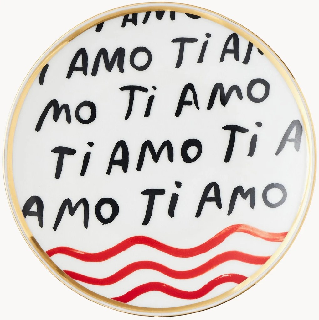 Piatto da dessert fatto a mano Con Amore
