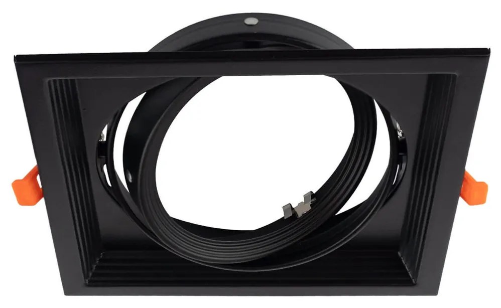 Faro da Incasso Orientabile Nero - 1 lampada AR111 Foro 165x165mm