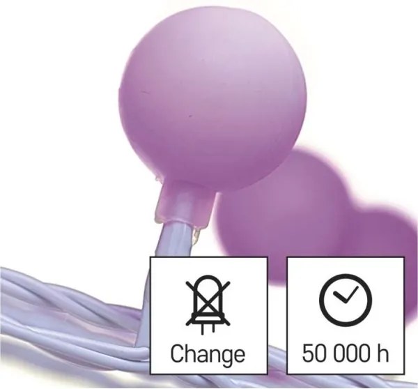 Catena LED da esterno natalizia 40xLED/9m IP44 rosa