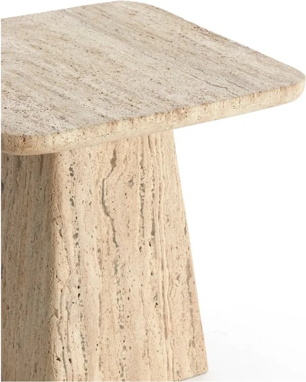 Tavolino con piano in pietra 45x45 cm Kepami - Light &amp; Living