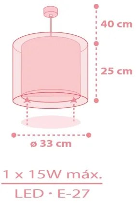Dalber 41762S - Lampadario per cameretta KAWAII FRIENDS 1xE27/15W/230V rosa