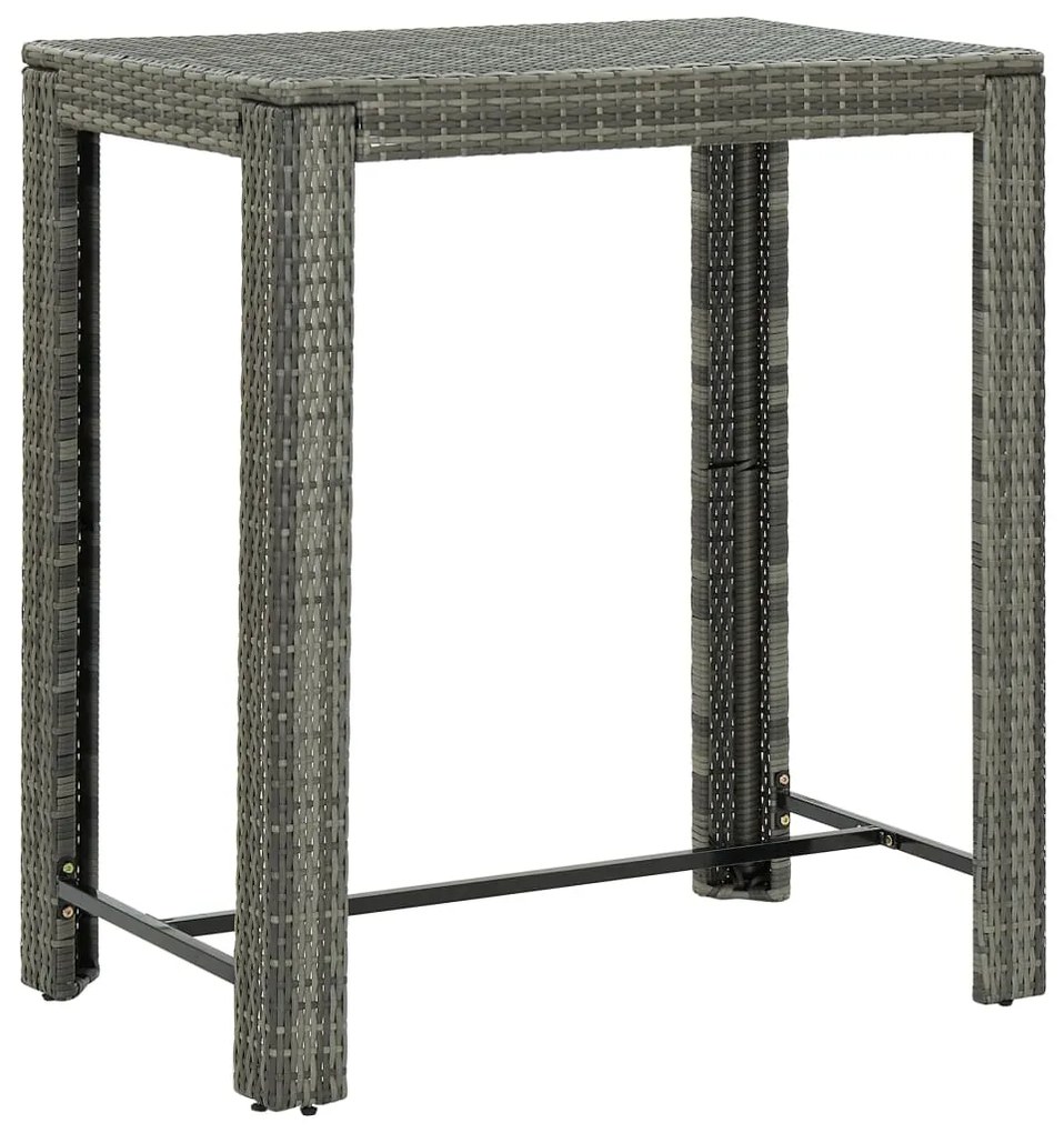 Tavolo da bar da giardino grigio 100x60,5x110,5 cm polyrattan