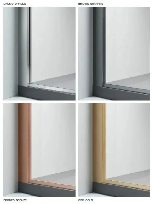 Parete Walk In H200 Anticalcare 8mm Trasparente Profili Bronzo