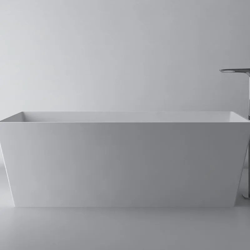 Vasca ad isola Carmel L160 X P65cm, bianco opaco, senza troppo pieno e piletta