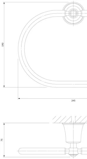 OMNIRES AL53230CR - Appendiabiti da parete ART LINE cromo lucido