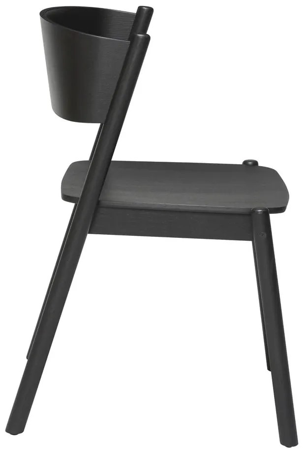 Sedia da pranzo in rovere nero Oblique - Hübsch