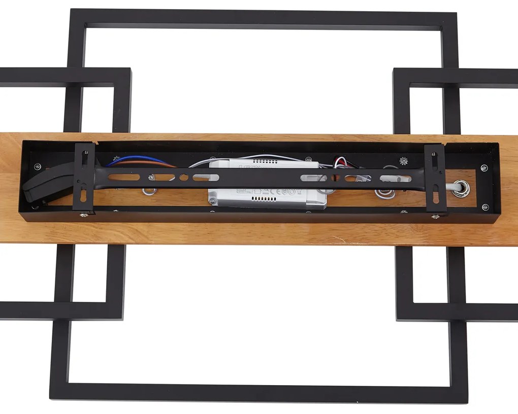 Plafoniera di design nera quadrata con LED dimmerabile a 3 livelli 3 luci - Nimue