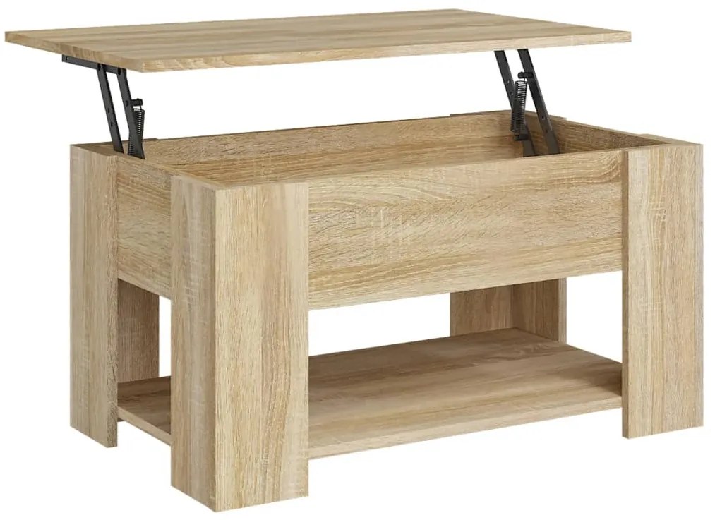 Tavolino da salotto rovere sonoma 79x49x41 cm legno multistrato