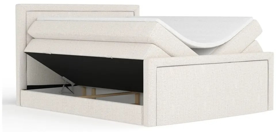 Letto boxspring beige con contenitore 140x200 cm Lavenda – Maison de Rêve