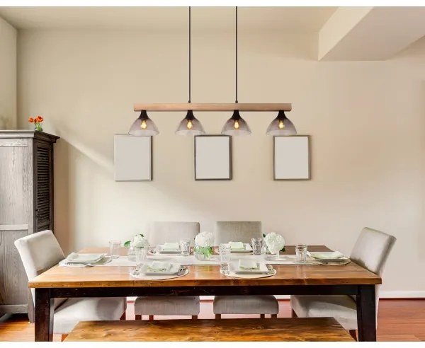 Globo 15544-4H - Lampadario a sospensione con filo LINDI 4xE14/15W/230V