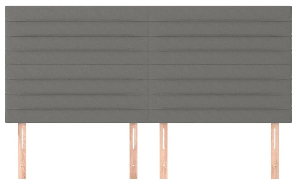 Testiere 4 pz grigio scuro 100x5x78/88 cm in tessuto