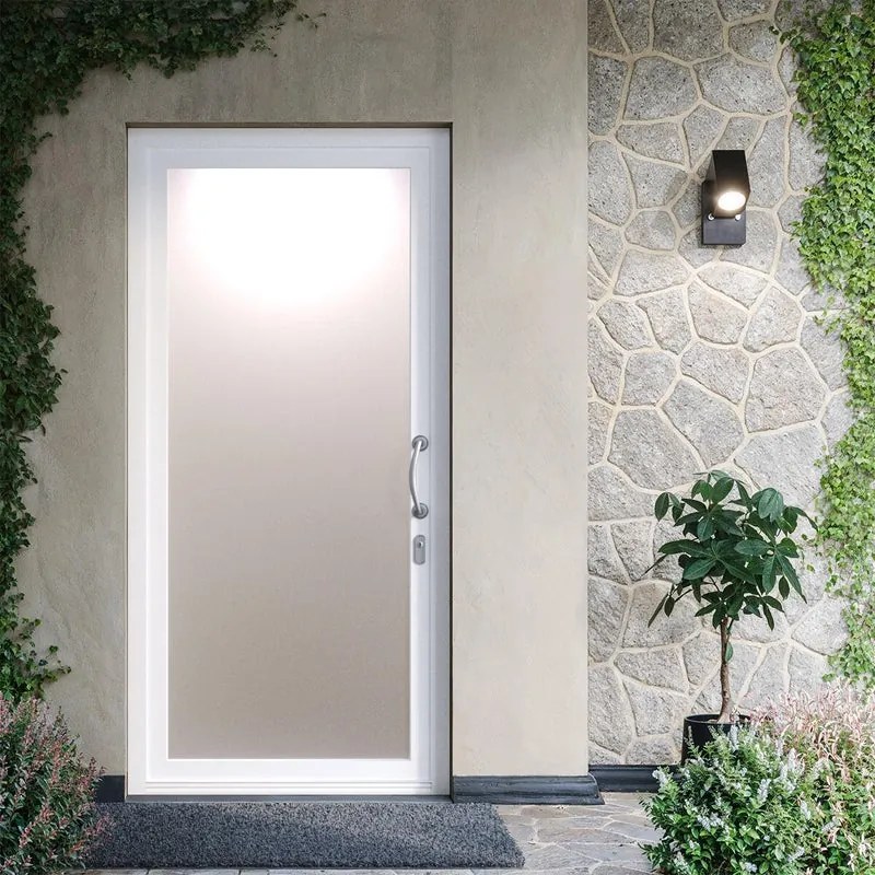 Portoncino d'ingresso DOLCETTI in PVC con vetro satinato L 90 x H 210 cm in PVC bianco, apertura spingere a destra, falso telaio non incluso