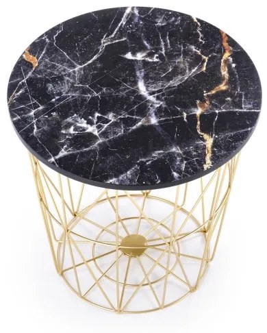 Tavolino HARISSA 41x42 cm oro/nero marmor decor