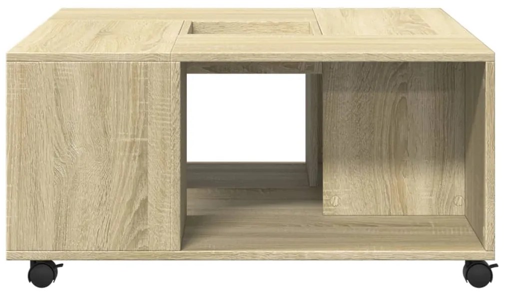 Tavolino da salotto rovere sonoma 80x80x40 cm legno multistrato