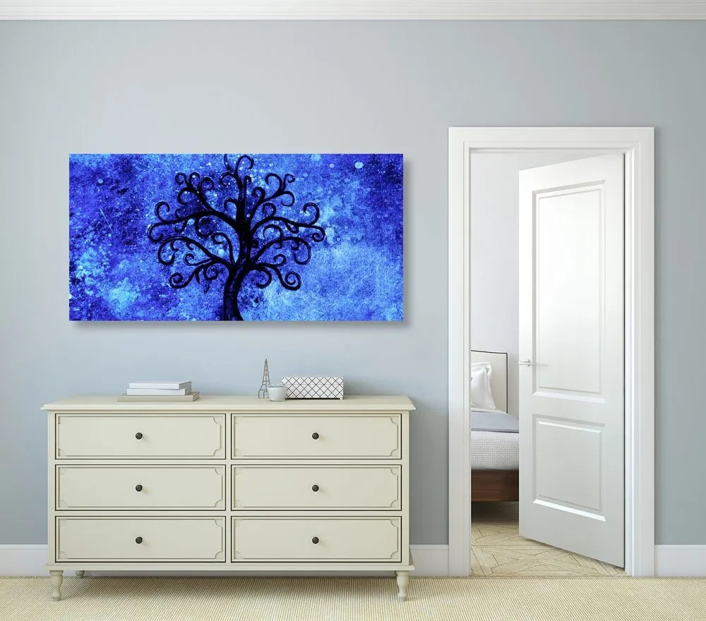 Quadro su tela – Albero della vita su sfondo blu