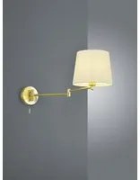 Applique Braccio Flessibile Ottone Paralume Bianco Lyon Trio Lighting