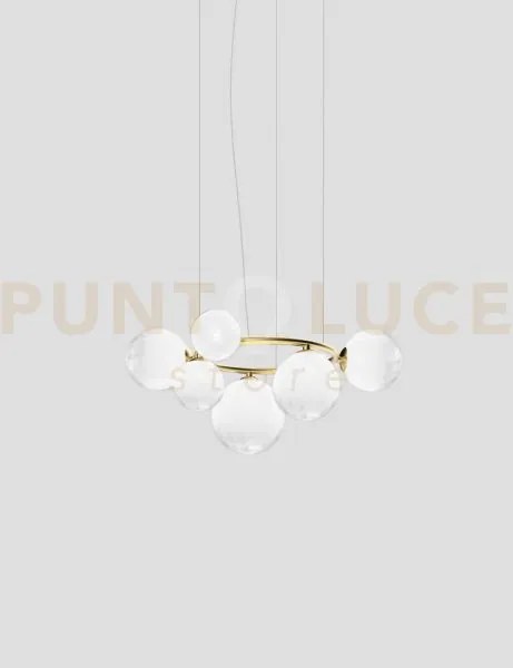 Puppet ring sospensione 7a bianco sfumato oro satinato 7 luci attac...